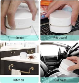 Mini Draadloze Tafelstofzuiger, Draagbare Bureau Stofzuiger USB-oplaadbaar voor Toetsenbord, Laptop, Kantoor, Auto en Huisdierenhaar(Oranje) — thumbnail 4
