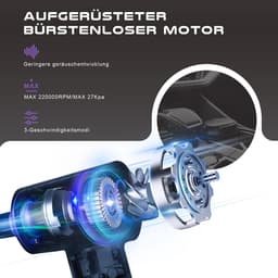 Draadloze Handstofzuiger - Zwart - 4-in-1 - Krachtige Accu met 7500 mAh - Voor Auto en Huis — thumbnail 4