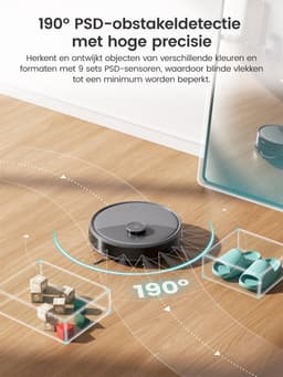 LEFANT M3 max - Robotstofzuiger met dweilfunctie en automatisch leegstation - 20.000 Pa zuigkracht - Alles-in-één station - Automatisch dweilen en drogen - App-bediening - Voor dierenhaar — thumbnail 4
