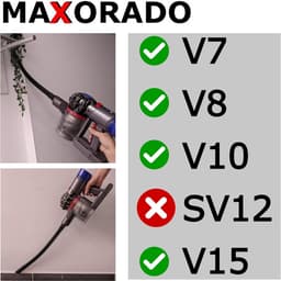 Maxorado Flexibele mondstuk lang voor uw Stofzuiger - Nozzle geschikt voor Dyson V7, V8, V10, V15 - Stofzuiger buis voor uw Borstel — thumbnail 4