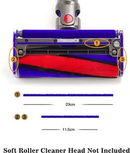 3x Zachte Pluche Vilt Strips geschikt voor Dyson V6 V7 V8 V10 V11 Stofzuiger SoftRoller Hoofd Vervanging Accessoires Onderdelen — thumbnail 5