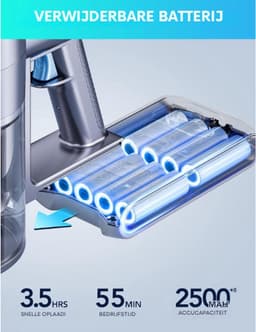 10 in 1 Steelstofzuiger – Draadloos – Stofzuiger zonder Zak – Op Accu – Vacuum Cleaner Wireless – 10 Mondstukken – Luxe Design – 480W — thumbnail 2