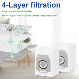6 stofzuigerzakken geschikt voor iRobot Roomba i7 i7+ i3 i3+j7 J7+S9 S9+Clean Base, stofzuiger afzuigstation, vervangende stofzakken zakken, grote capaciteit, reservezak, stofzuigerzakken, past perfect — thumbnail 4