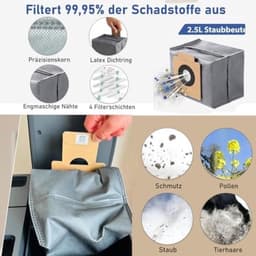 Accessoireset voor Eufy X10 Pro, Omni robotstofzuiger, 4 stofzakken, Saprdii 6 dweildoeken, 2 rubberen rolborstels, 2 filters, 6 zijborstels, reserveonderdelenset X10 Pro, stofzuigerrobot — thumbnail 3