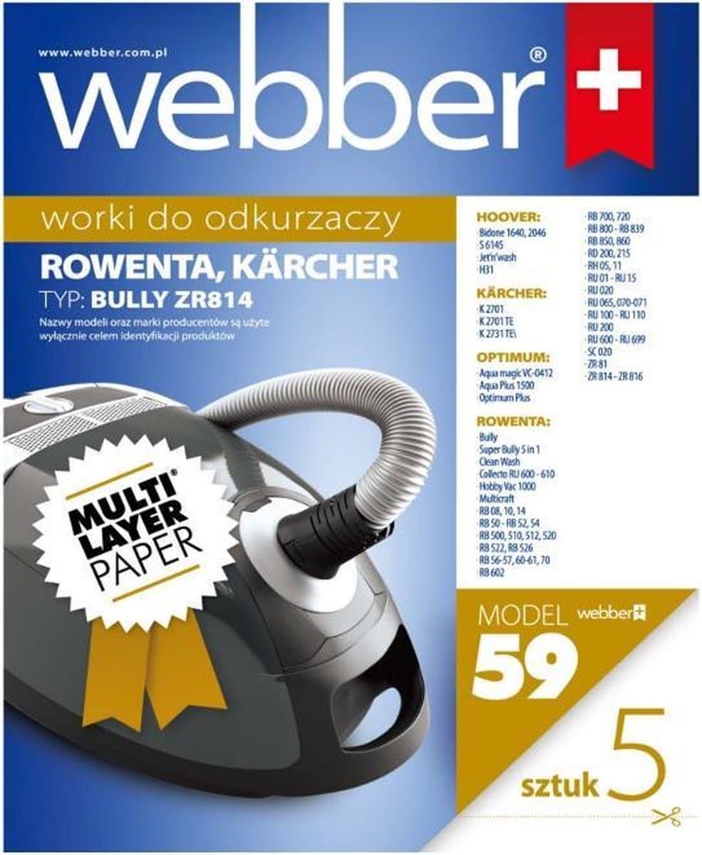 Rowenta Bully - Stofzuigerzakken - ZR814 - OK1800 - Set van 5 — afbeelding 1