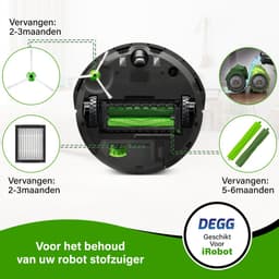 DEGG® - Vervangingsset Geschikt voor iRobot Roomba - i7 i7+ i1 i1+ i3 i3+ i4 i4+ i5 i5+ i6 i6+ i8 i8+ e5 e6 e7 - Geschikt voor iRobot Roomba Onderdelen - 2x Roller, 5x Hepa-filter en 5x Zijborstel - JAARPAKKET — thumbnail 2