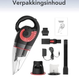 Moosoo Kruimeldief Snoerloos - Handstofzuiger - Nat&Droog - Kruimelzuiger Sterke zuigkracht 8500PA met opzetstukken oplaadbaar - kruimeldieven- kruimeldief snoerloos- Kruimelzuiger draadloos - M4 - Zwart Rood — thumbnail 4