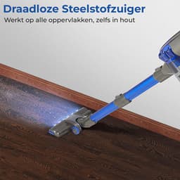 MKSS® Stofzuiger Zonder Zak - Steelstofzuiger Draadloos - Steelstofzuigers - Stofzuigers - Vacuum Cleaner - Grijs met Blauw — thumbnail 2