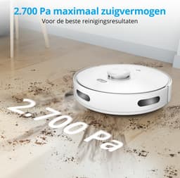 MEDION Robotstofzuiger met Lasernavigatie en Veegfunctie X10 SW (Krachtige 2.700Pa zuigkracht, 2in1 robotstofzuiger, nauwkeurig in kaart brengen, Go & No Go gebieden, meerdere vloeren) — thumbnail 4