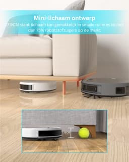 2-in-1 Robotstofzuiger met Laadstation - Met Dweilfunctie (Excl. Dweilaccessoires) - 3.0 Technologie - 120 min. - Robotstofzuigers - Dweilrobot - Huisdieren - Stofzuiger - Spraakbesturing & App - Donkergrijs — thumbnail 2