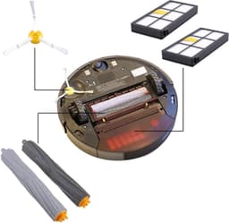Vervangende onderdelenset geschikt voor iRobot Roomba 960 980 990 900 890 896 885 886 865 866 800 805 860 861 870 871 880 accessoireset met 6 zijborstels + 4 HEPA-filters + 2set/4 stuks Rollers — thumbnail 5