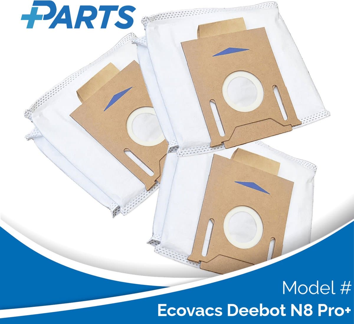 Ecovacs Deebot N8 Pro+ Stofzakken (3 Stuks, Plus.Parts® alternatief voor D-DB03) — afbeelding 1