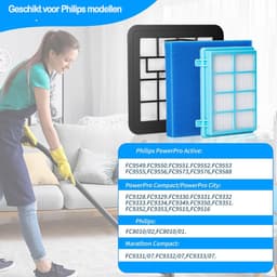 JC's ® - 3 STUKS Filter set geschikt voor Philips PowerPro Compact and Power Pro Active en City filterset Stofzuiger FC8010/02 FC8010/01 HEPA allergie — thumbnail 3