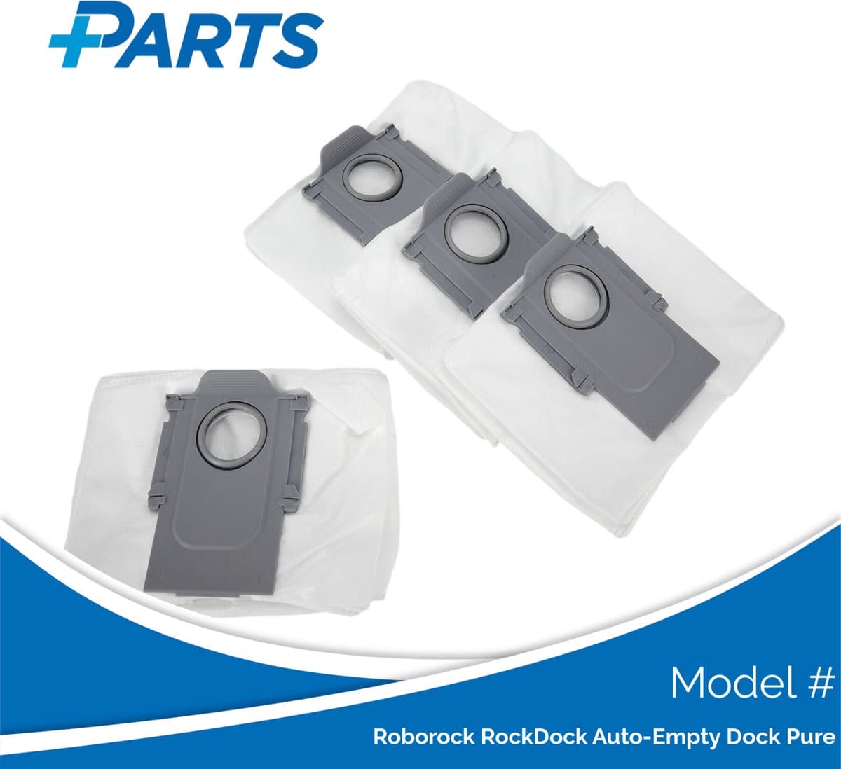 Roborock RockDock Auto-Empty Dock Pure Stofzakken (4 Stuks, Plus.Parts® alternatief voor 8.02.0132) — afbeelding 1