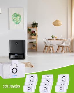 12 Stuks Stofzak Accessoires geschikt voor Ecovacs Deebot X1 Omni & X1 e Omni, T20 omni, T20e Omni Zuigstation, Reserve Stofzuigerzakken geschikt voor Ecovacs Deebot, 3.2L Grote Capaciteit Stofzuigerzak. — thumbnail 5
