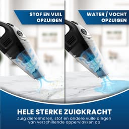 HomeShift Kruimeldief Draadloos - Handstofzuiger - Kruimelzuiger - Nat & Droog - Incl. 5 opzetstukken en 2 HEPA filters - Zwart/Zilver — thumbnail 3
