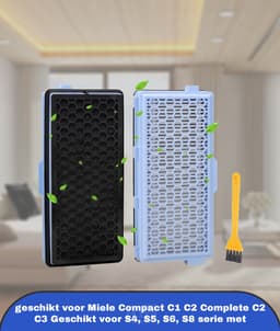 2 stofzuigerfilters voor Miele HEPA filter voor Miele S8340 Active AirClean SF-HA 50 filter vervanging voor Miele stofzuiger Compact C1 C2 Complete C2 C3 Geschikt voor S4, S5, S6, S8 serie met — thumbnail 1