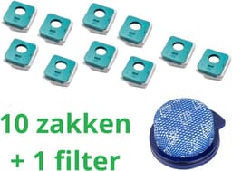 10 x zakken hoogwaardige vervanging voor SAMSUNG BESPOKE JET + 1 filter HEPA compatibel VS20A958FWN - VS20A95923B/AA stok stofzuiger-onderdelen-het onderdeelnummer van het origineel is: Samsung VCA-ADB952 -schoonmaakstations — thumbnail 1