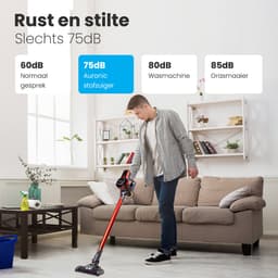 Auronic Steelstofzuiger Draadloos - Zonder Zak - Op Accu - 4-in-1 - 160W - Vacuum Cleaner - Draadloze stofzuiger - Rood/Grijs — thumbnail 3