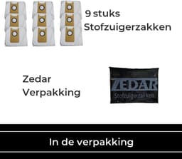Stofzuigerzakken geschikt voor Zedar R600+ met leegstation - 9 stuks - van Zedar — thumbnail 2