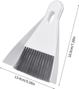 Stofblik en Bezem Set - Kleine Veegset - Keuken Schoonmaken - Ruimtebesparend Ontwerp - 18.5 x 13.4 cm - Grijs — thumbnail 5
