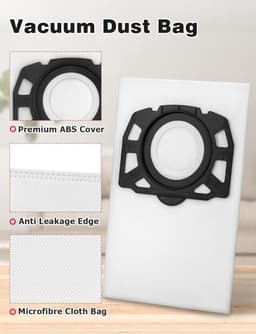 10 stuks stofopvangzak geschikt voor Kärcher WD2 Plus, WD3S WD 3 S, WD 3 V, SE4001, SE4002 - Bouwstofzuigeraccessoires - Stofzuigerzakken - stofzuiger zakken — thumbnail 3