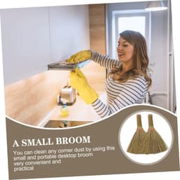 Keukenreiniging Bezem - Handveger Stoffer - Kleine Tafels Schoonmaken - Natuurlijk Miscanthus Materiaal - 8 Stuks - Zoals Afgebeeld — thumbnail 3