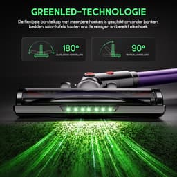 Hiaonyx steelstofzuiger - 9-in-1 steelstofzuiger draadloos - 75000pa - Met dierenborstel - LED Groene Stofdetectielamp - Geschikt voor Tapijten - Harde Vloeren en Dierenharen - 2-liter stofopvangbox - Paars — thumbnail 3