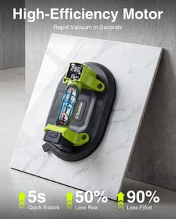 Accu Zuignap - Vacuüm Lifter - Tegels Plaatsen - Automatische Hechting - 25 cm - Groen — thumbnail 5