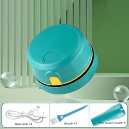 Mini Stofzuiger - Bureau Reiniger - Tafel Schoonmaken - Draadloos en Oplaadbaar - 9x9x6.5 cm - Groen — thumbnail 4