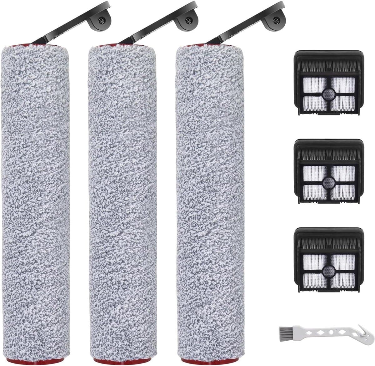 Vervangende filters en borstelrollen voor de Dreame H12 Pro nat- en droogstofzuiger – Efficiënte vervangingsfilters voor schone vloeren (【H12Pro】3 borstels, 3 filters, 1 reinigingsborstel) — afbeelding 1