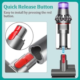 Onderdelen voor stofzuigers - Diepteborstel Mini Power Tool - Compatibel met Dyson V7 V8 V10 V11 V15 draadloze stofzuigers - Reinigt gemakkelijk matrassen, banken en auto-interieurs grondig - Grijs — thumbnail 2