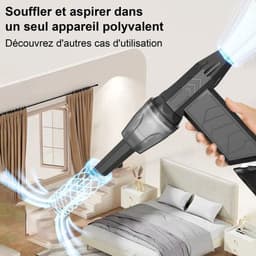 Deze krachtige mini-föhn is perfect voor elektronica, toetsenborden, banken en auto's. Hij haalt snelheden tot 130.000 toeren per minuut, heeft 3 windsnelheden en een 2000mAh-batterij. — thumbnail 5