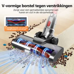 Authmic Steelstofzuiger Draadloos - 35.000Pa Zuigkracht - 6-in-1 Multifunctioneel Ontwerp - 6*2200mAh - 50 Min - GreenEye Technologie - Wandbeugel - Geschikt voor Huisdierharen, Tapijt en Harde Vloeren - Rood — thumbnail 2