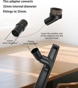 Stofzuiger Opzetstukken Set Universeel - Krachtige Reiniging - 32mm & 35mm Adapter - 6 Delige Accessoires Kit - Voor Bank, Kieren, Meubels - Vacuum Borstel Set, Stofzuiger Accessoires, Reinigingsset — thumbnail 2