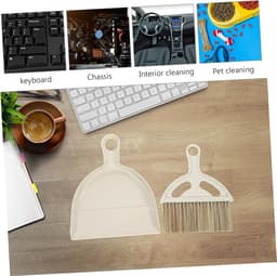 Mini Reinigingsset - Bezem Stoffer - Bureau Schoonmaken - Compact Ontwerp - 20 cm Lengte - Wit — thumbnail 5