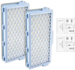 4 stuks vervangende HEPA-filters Guard S1 / L1, voor Miele Guard S1 / L1, Compact C1 en C2 / Complete C2 en C3 S8340 stofzuigers, 2 HEPA-filters + 2 Airclean uitlaatfilters en motorbescherming — thumbnail 1