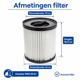 Parkside stofzuigerzakken en filter set, huismerk microfiber — thumbnail 5