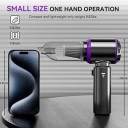 Handstofzuigerset, snoerloze stofzuiger, multifunctionele lichtgewicht mini-autostofzuiger met wasbaar filter, oplaadbaar en draagbaar - paars — thumbnail 2
