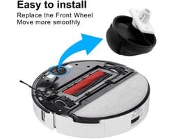 Dailygoods- Voorwiel - Stil Wiel - Voorwielsteun - Compatibel met Roborock S8/S7/S6/S5 - Hoogwaardig Materiaal - Efficiënte Werking - Robotstofzuigerwiel