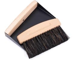 Tafelbezem en Blik - Mini Schoonmaakset - Bureau Reinigen - Ingebouwde Magneet - 155 cm - Zwart