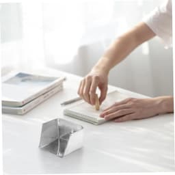 Metalen Stofblik - Bureaugadget Mini - Bureau Schoonmaken - Glad Oppervlak - 7 x 7 x 5 cm - Zilver — thumbnail 5