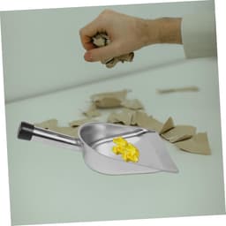 Handschep Roestvrijstaal - Stoffer en blik - Huishoudelijk schoonmaken - Ergonomisch handvat - 37 x 19 cm - Zwart — thumbnail 3