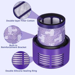 3-delige filtervervangingsset voor Dyson V10 Cyclone - V10 Absolute - V10 Animal - V10 Total Clean en V10 Motorhead - vervangt onderdeelnummer 969082-01 - inclusief 1 reinigingsborstel. — thumbnail 5