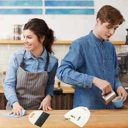 Mini Stofpan Borstel - Schoonmaak Set - Bureau Reinigen - Draagbaar Ontwerp - Niet gespecificeerd - Wit — thumbnail 2
