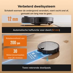 Roborock Qrevo Edge 2-robotstofzuiger-25.000 Pa-7,98 cm ultraslank ontwerp-12 mm dweilheffing-80℃ Warmwatermopwas&Zelfreinigend Station-FlexiArm Technology-RetractSense navigatiesysteem-dubbel anti-klitssysteem-Reactieve AI en Roborock app-bediening. — thumbnail 4