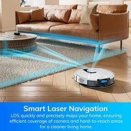 Innovastore Robotstofzuiger - Stofzuiger - Dweilfunctie - met Leegstation - 3000PA zuigkracht - 31.5x31.5x9.9cm -Wit — thumbnail 2
