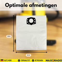 Maxorado Stofzuigerzakken 10 Stuks geschikt voor Kärcher KFI 487 WD4 WD5 WD6 MV4 MV5 MV6 – Sterke Vliesfilterzakken voor Nat en Droogzuiger – Alternatief voor 2.863-006.0 — thumbnail 5