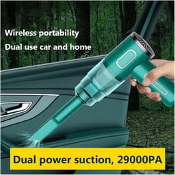 Handstofzuiger Auto - Draadloze Zuiger - Auto Interieur Reinigen - Dubbele Zuigkracht - 500 Gram - Groen — thumbnail 4