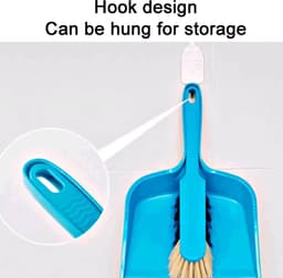 Stoffer en blikset - Reinigingsset - Bureau schoonmaken - Opklikbare opslag - 33 cm - Blauw — thumbnail 5